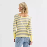 Forever 21 Juniors Womens Boat Neck Striped Pullover Sweater