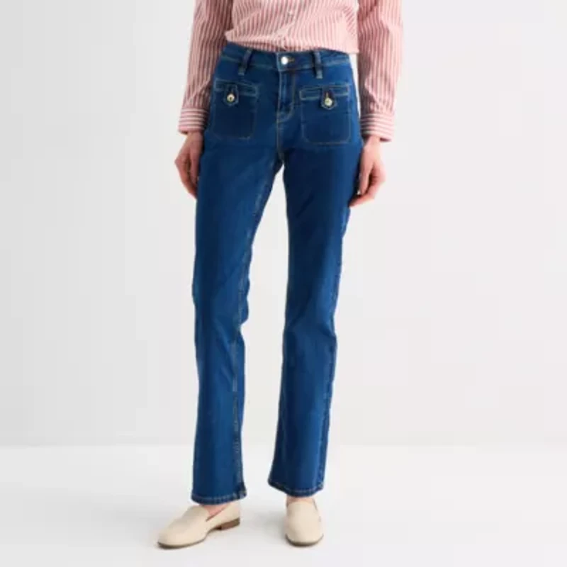 Liz Claiborne Lana Womens Mid Rise Bootcut Jean
