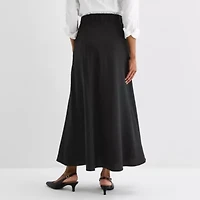 Liz Claiborne Womens Mid Rise Midi Full Skirt