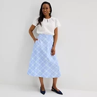 Liz Claiborne Womens Mid Rise Midi Full Skirt