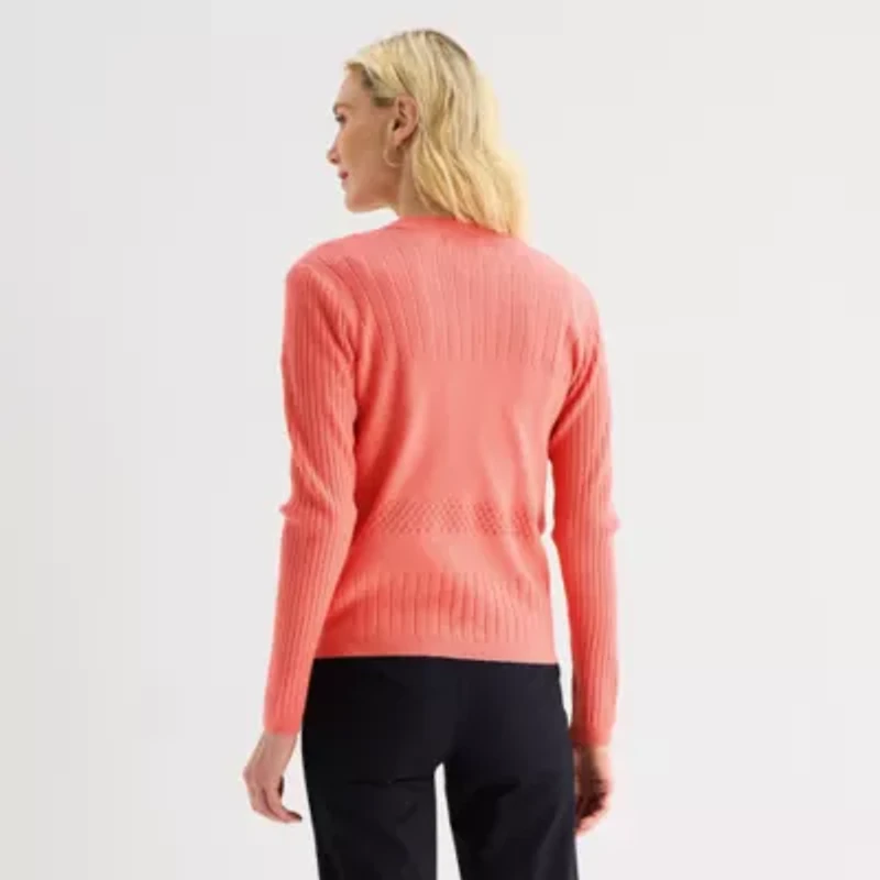 Liz Claiborne Womens V Neck Long Sleeve Button Cardigan