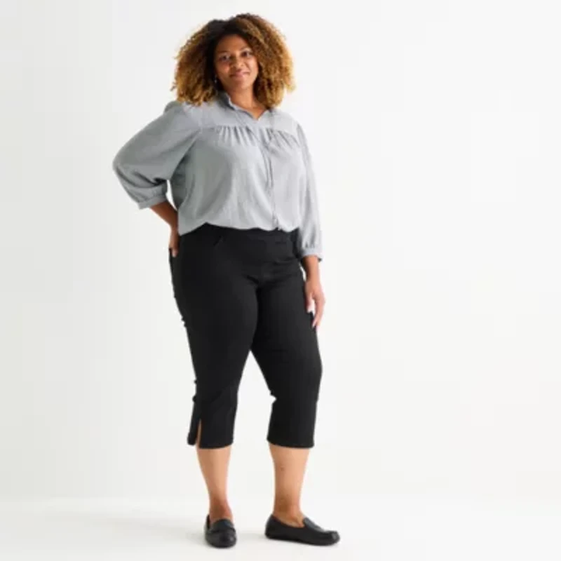 St. John's Bay Womens Plus Denim Cropped Pant