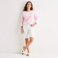 St. John's Bay Womens Crew Neck 3/4 Sleeve Blouse