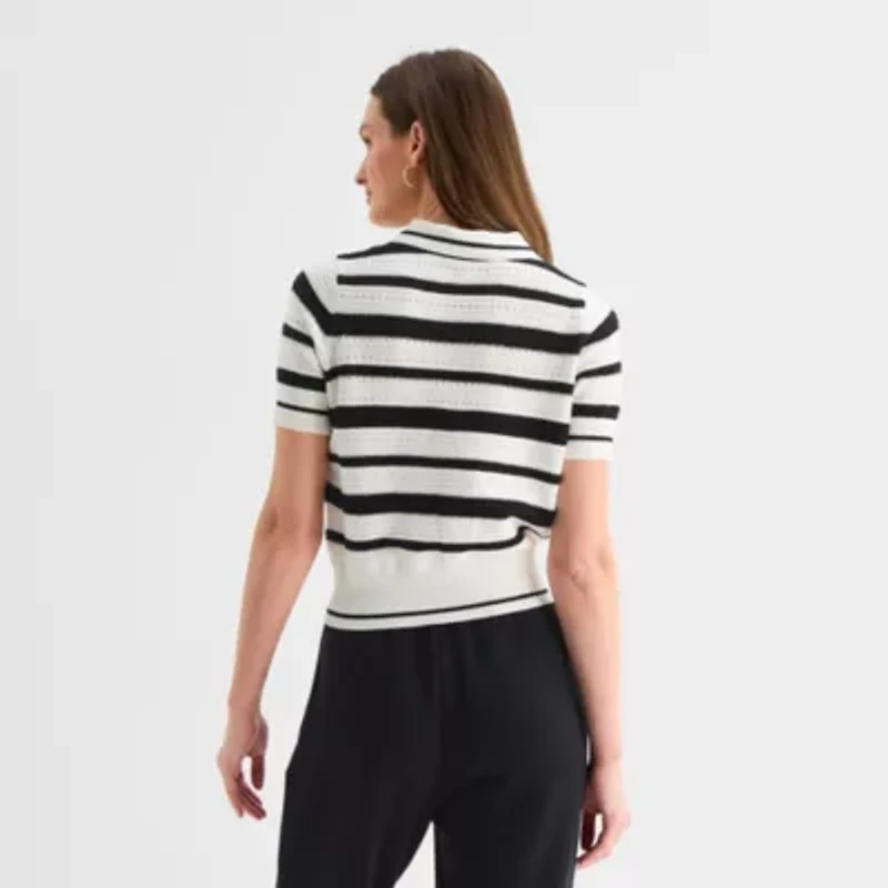 Stylus Womens Short Sleeve Polo Sweater