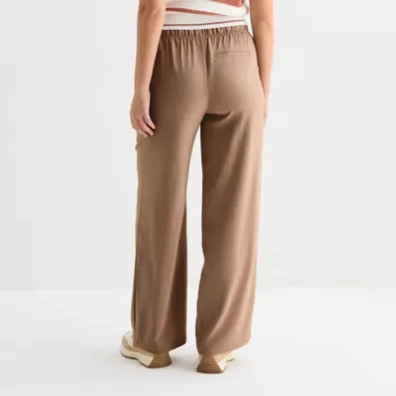 Stylus Womens Wide Leg Mid Rise Lounge Pant