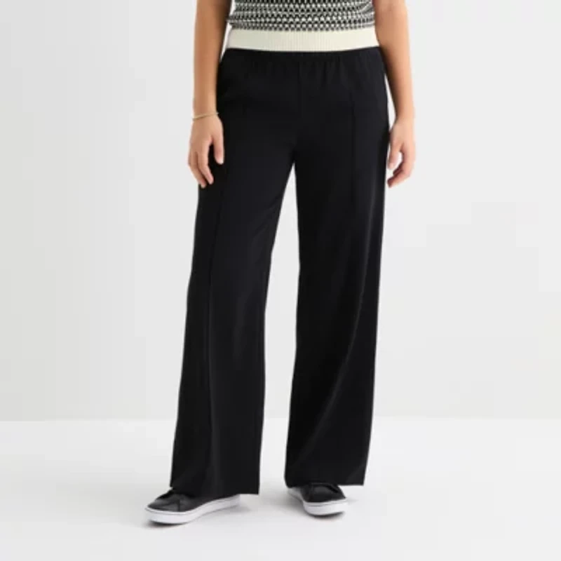 Stylus Womens Wide Leg Mid Rise Lounge Pant