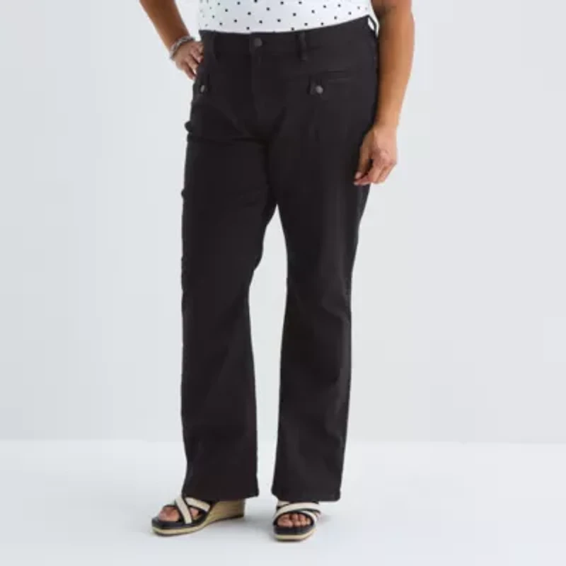 Liz Claiborne Womens Plus Mid Rise Bootcut Jean