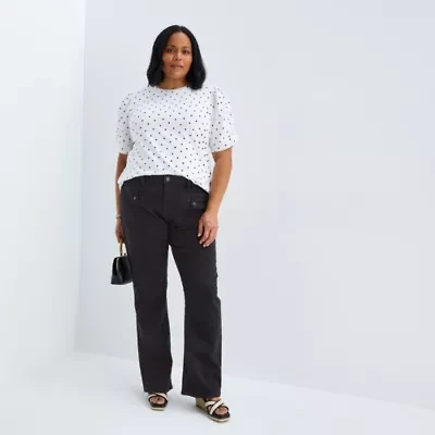 Liz Claiborne Womens Plus Mid Rise Bootcut Jean