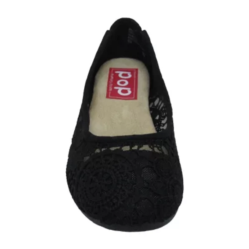 Pop Maybel Womens Almond Closed Toe Ballet Flats