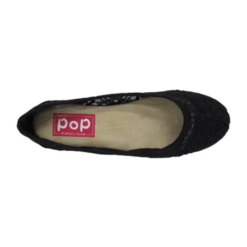 Pop Maybel Womens Almond Closed Toe Ballet Flats