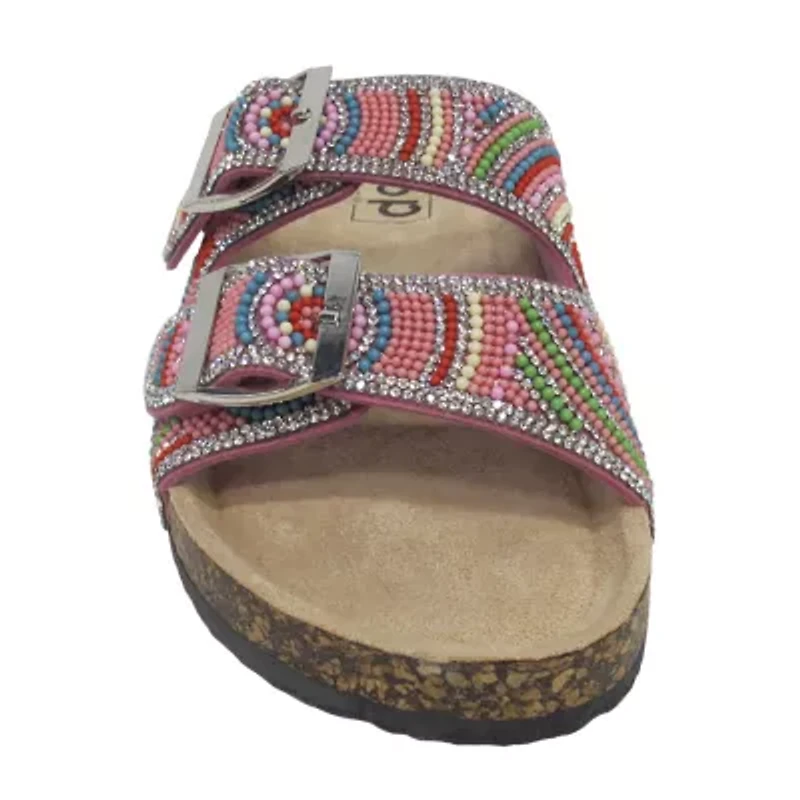 Pop Gemi Womens Adjustable Strap Footbed Sandals