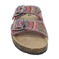 Pop Gemi Womens Adjustable Strap Footbed Sandals