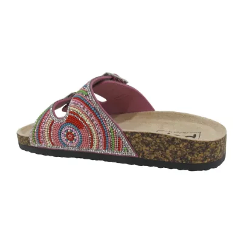 Pop Gemi Womens Adjustable Strap Footbed Sandals