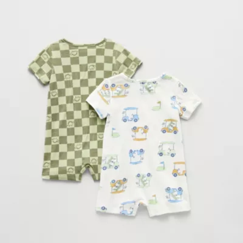 Okie Dokie Baby Boys Short Sleeve 2-pc. Romper