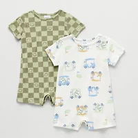 Okie Dokie Baby Boys Short Sleeve 2-pc. Romper