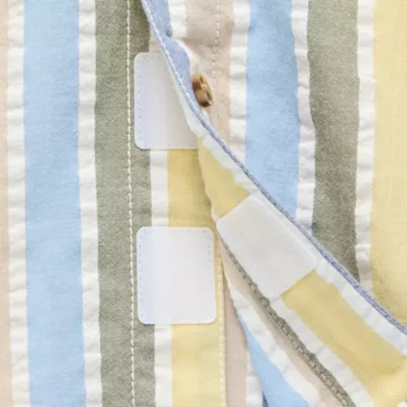 Okie Dokie Toddler Boys Easy-on + Easy-off Short Sleeve Button-Down Shirt