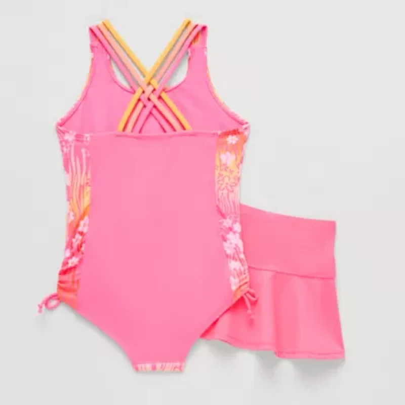 ZeroXposur Little & Big Kid Girls Floral Sleeveless One Piece Swimsuit