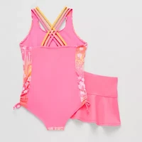 ZeroXposur Little & Big Kid Girls Floral Sleeveless One Piece Swimsuit