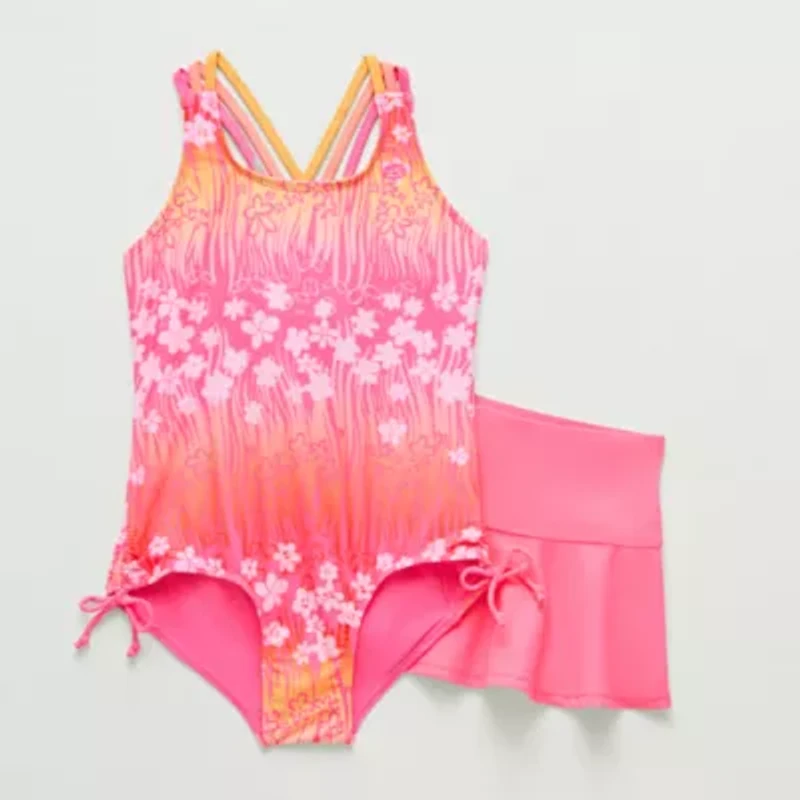 ZeroXposur Little & Big Kid Girls Floral Sleeveless One Piece Swimsuit