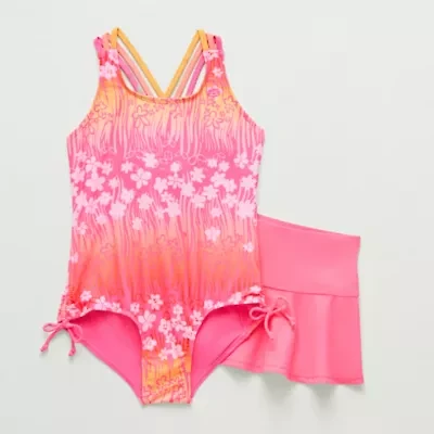 ZeroXposur Little & Big Kid Girls Floral Sleeveless One Piece Swimsuit