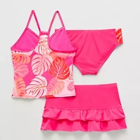 ZeroXposur Little & Big Kid Girls Leaf 3-pc. Tankini Set