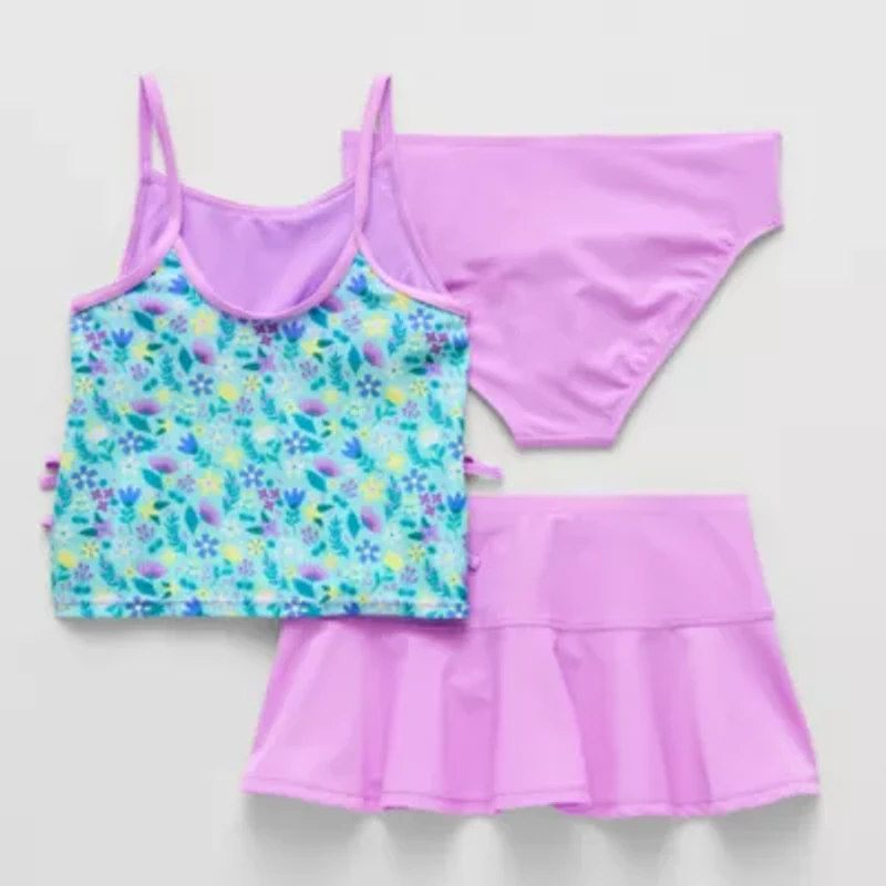 ZeroXposur Little & Big Kid Girls Floral 3-pc. Tankini Set