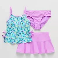 ZeroXposur Little & Big Kid Girls Floral 3-pc. Tankini Set