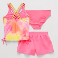 ZeroXposur Big Kid Girls Tie Dye 3-pc. Tankini Set