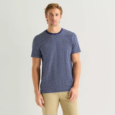 St. John's Bay Texture Mens Crew Neck Short Sleeve T-Shirt