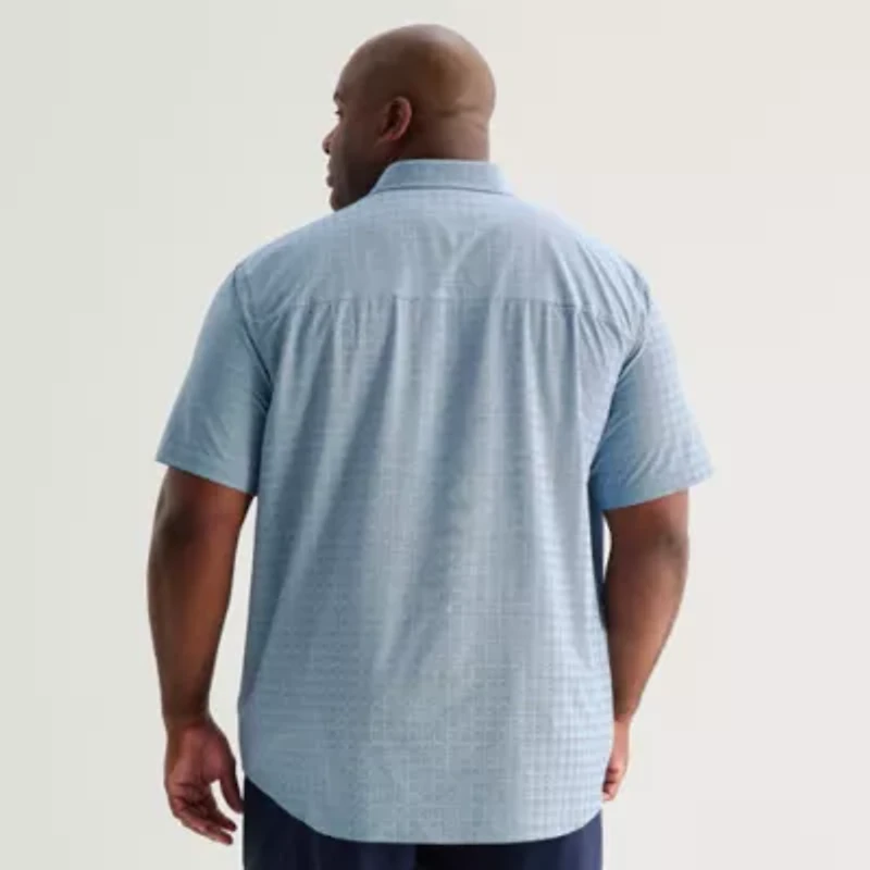 Stylus Mens Short Sleeve Big and Tall Button-Down Shirt