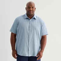 Stylus Mens Short Sleeve Big and Tall Button-Down Shirt