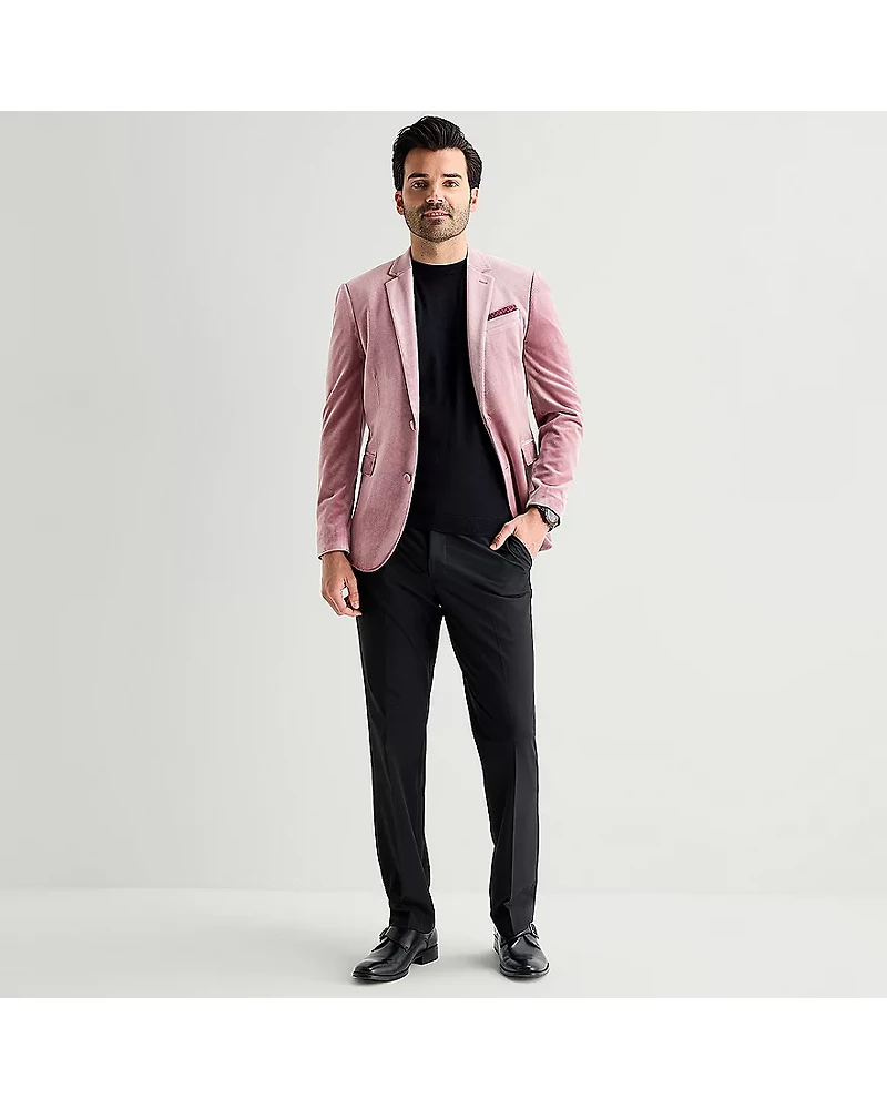J. Ferrar Mens Slim Fit Velvet Sport Coat