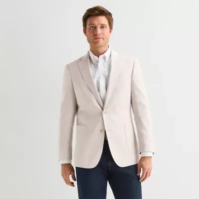 Stafford Linen Cotton Blend Mens Regular Fit Sport Coat