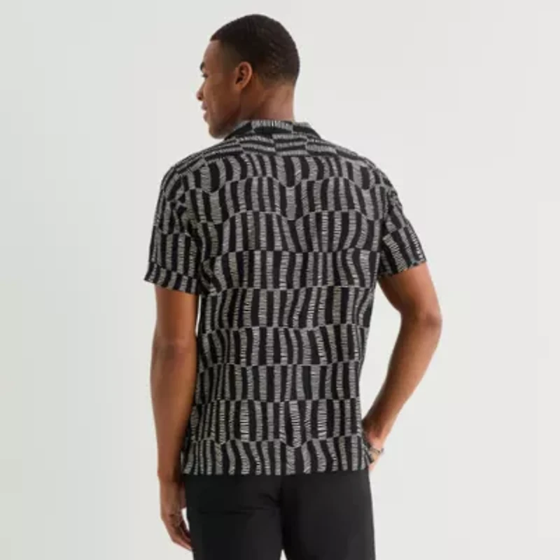 J. Ferrar Rayon Wave Mens Short Sleeve Camp Shirt