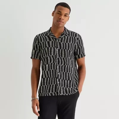 J. Ferrar Rayon Wave Mens Short Sleeve Camp Shirt