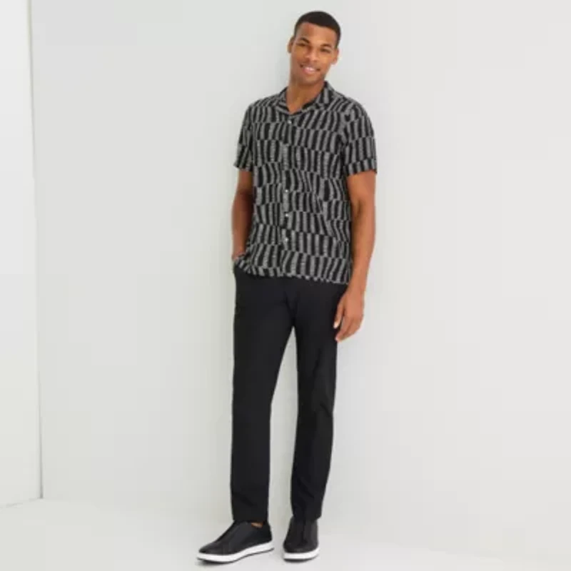 J. Ferrar Rayon Wave Mens Short Sleeve Camp Shirt