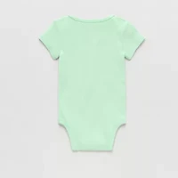 Okie Dokie Baby Boys Round Neck Short Sleeve Rib Bodysuit