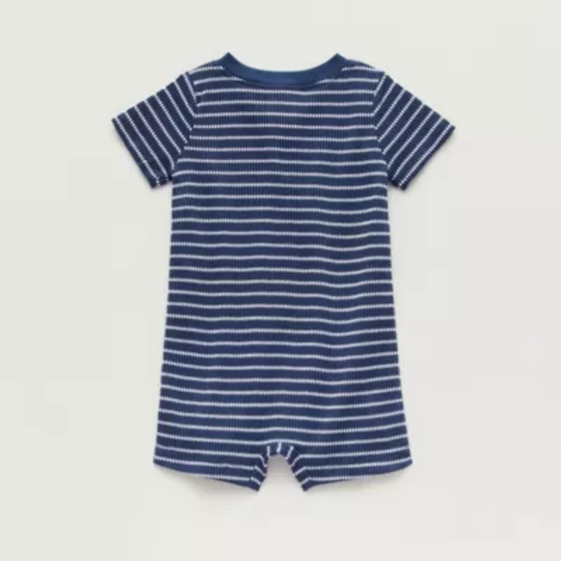 Okie Dokie Baby Boys Short Sleeve Striped Romper