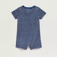 Okie Dokie Baby Boys Short Sleeve Striped Romper
