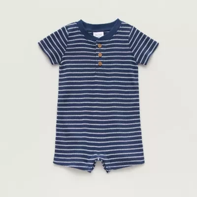 Okie Dokie Baby Boys Short Sleeve Striped Romper