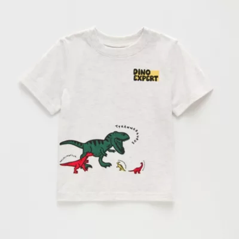 Okie Dokie Toddler & Little Boys Crew Neck Short Sleeve Regular Fit Graphic T-Shirt