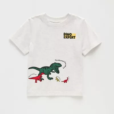 Okie Dokie Toddler & Little Boys Crew Neck Short Sleeve Regular Fit Graphic T-Shirt