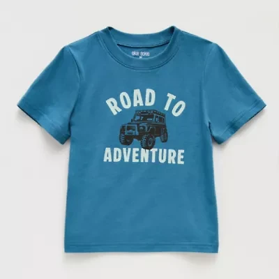 Okie Dokie Toddler & Little Boys Crew Neck Short Sleeve Relaxed Fit Graphic T-Shirt