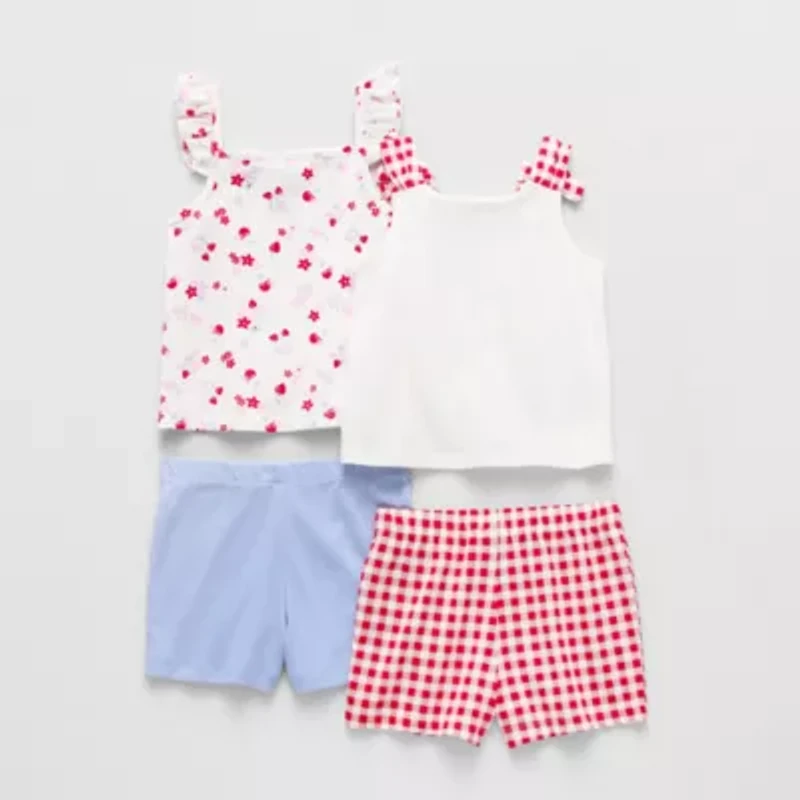 Little Lass Toddler Girls 4-pc. Short Set