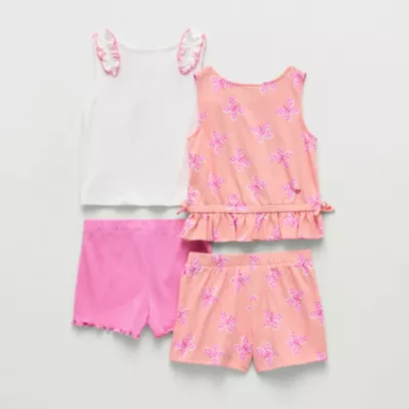 Little Lass Toddler Girls 4-pc. Short Set