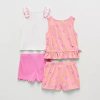 Little Lass Toddler Girls 4-pc. Short Set