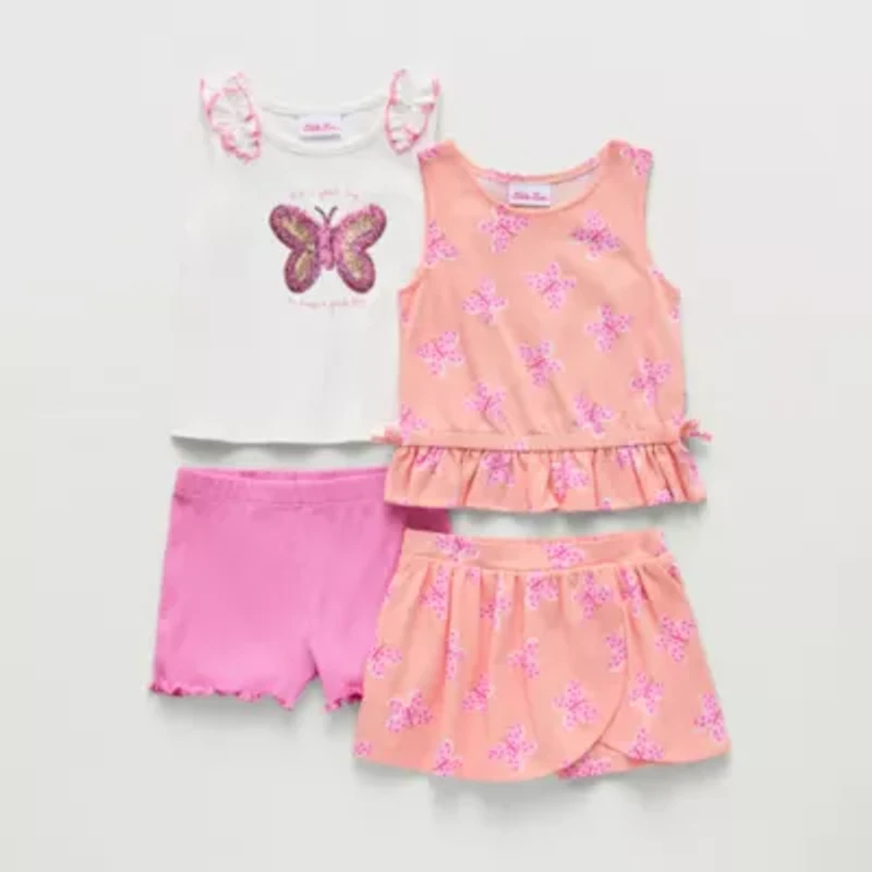 Little Lass Toddler Girls 4-pc. Short Set