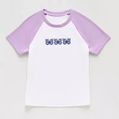 Thereabouts Little & Big Kid Girls Round Neck Short Sleeve T-Shirt