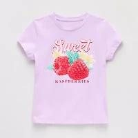 Thereabouts Little & Big Kid Girls Crew Neck Short Sleeve Classic Fit Graphic T-Shirt