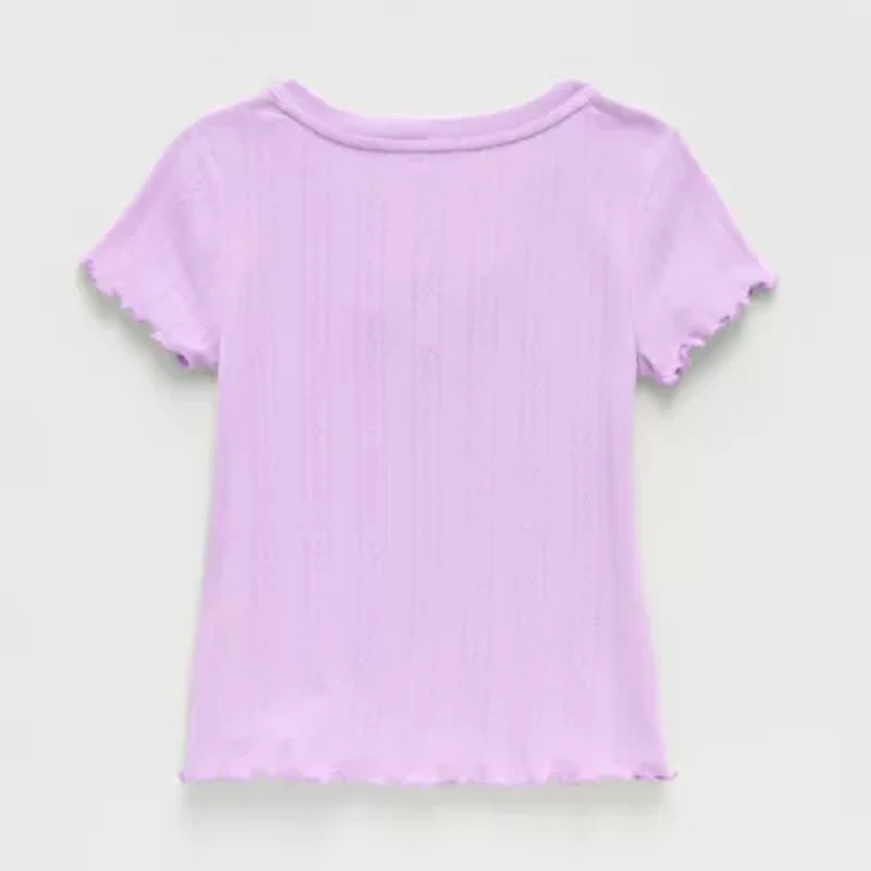 Thereabouts Little & Big Kid Girls V Neck Short Sleeve T-Shirt